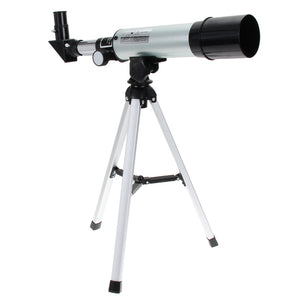 2017 Silver 360/50mm Refractive Outdoor Telescope With Portable Tripod and Spotting Scope