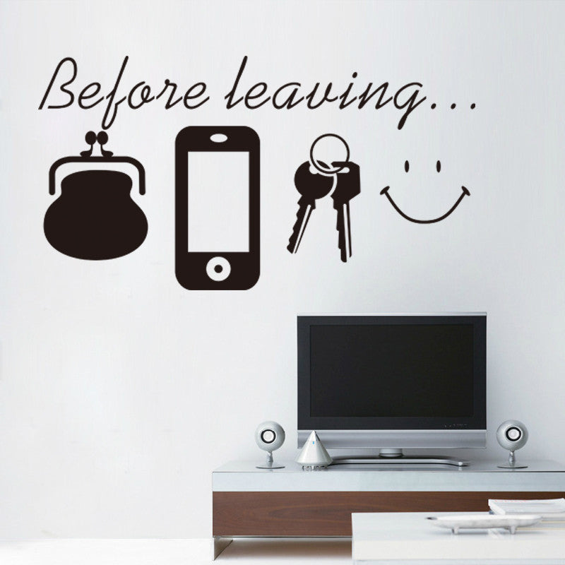 Before Leaving Wall Stickers Reminder