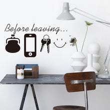 Before Leaving Wall Stickers Reminder