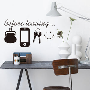 Before Leaving Wall Stickers Reminder