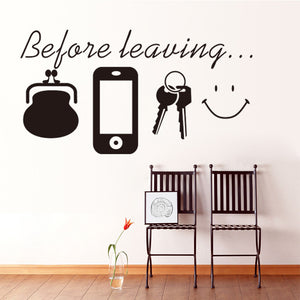 Before Leaving Wall Stickers Reminder