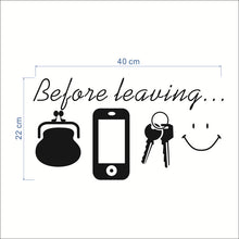 Before Leaving Wall Stickers Reminder