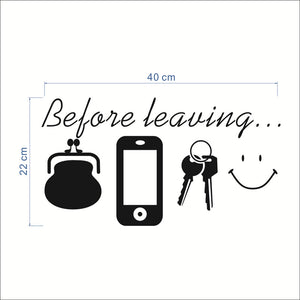 Before Leaving Wall Stickers Reminder