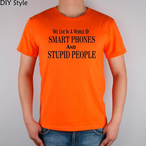 Smart Phones Stupid People Mens Humorous T-shirt