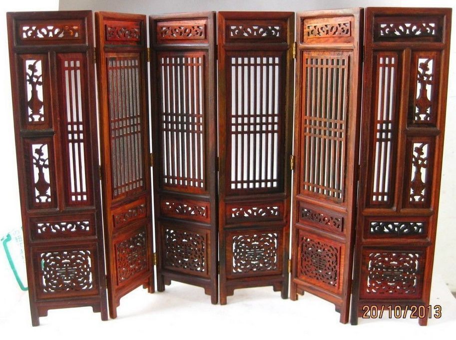 Hand Carved Chinese Boxwood Folding Screen